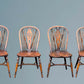 Set of Four Elm Windsor Wheel Back Chairs