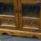 A WOOD BROTHERS OLD CHARM VINTAGE CARVED OAK TV MEDIA CABINET / STAND
