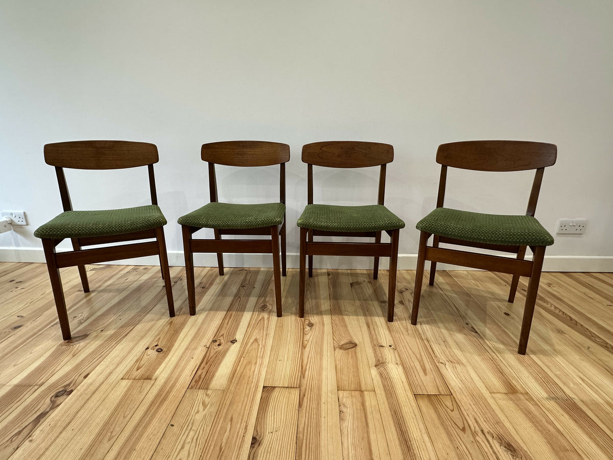 Danish Teak Dining Chairs by Korup Stolefabrik 1960s Mid Century Modern Set of 4 Chairs