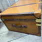 XL Tan Leather English Coffee Table Trunk