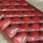 Large Red Buttoned Leather Footstool