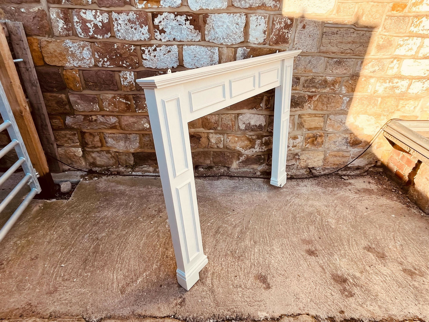 Painted Wooden Fireplace Surround | Classic Mantelpiece | Georgian Style Fire Surround | Off-White Traditional Fireplace Mantel