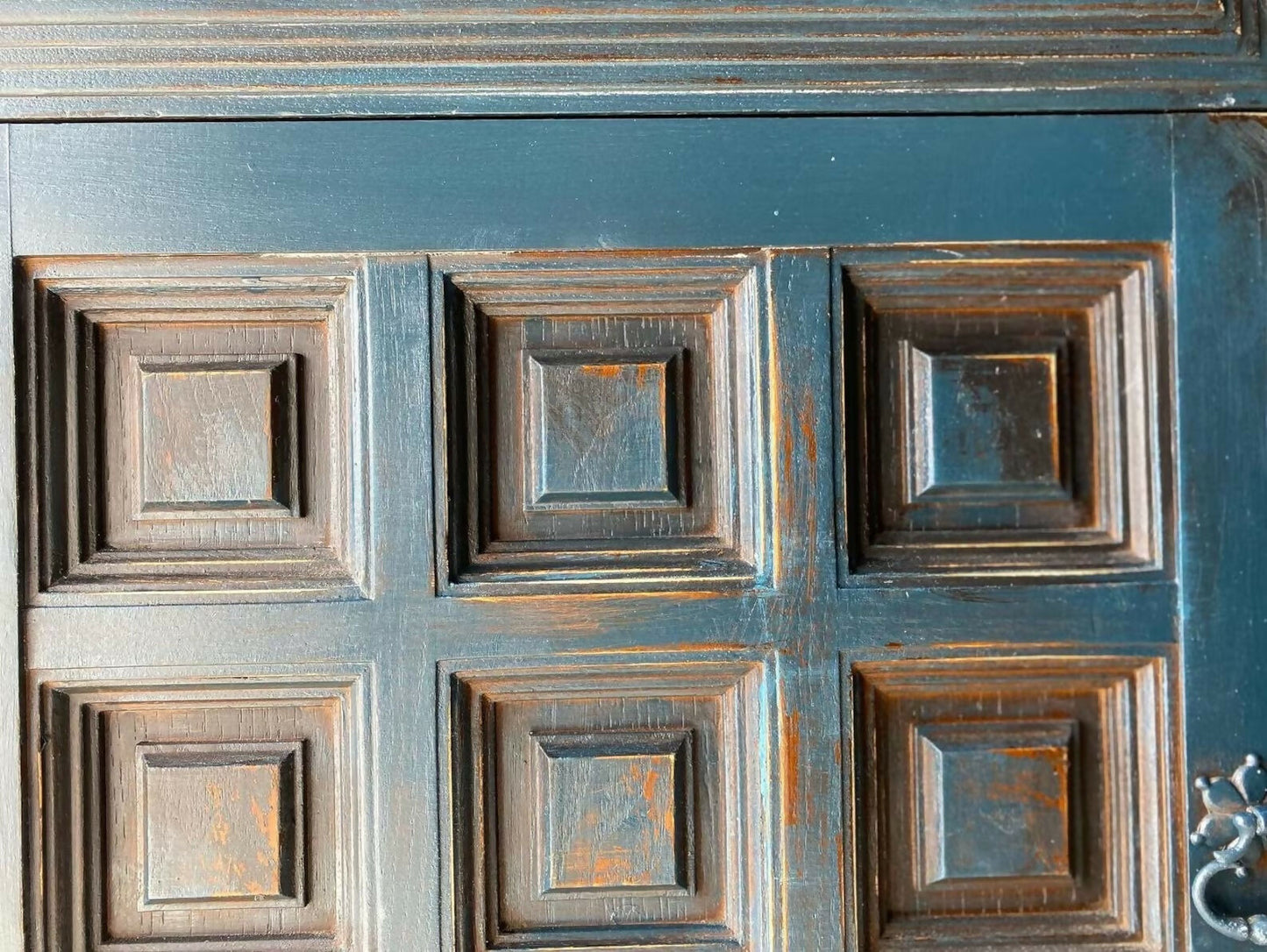 Vintage Blue Sideboard / Indian Sideboard / Long Sideboard / Upcycled Cabinet