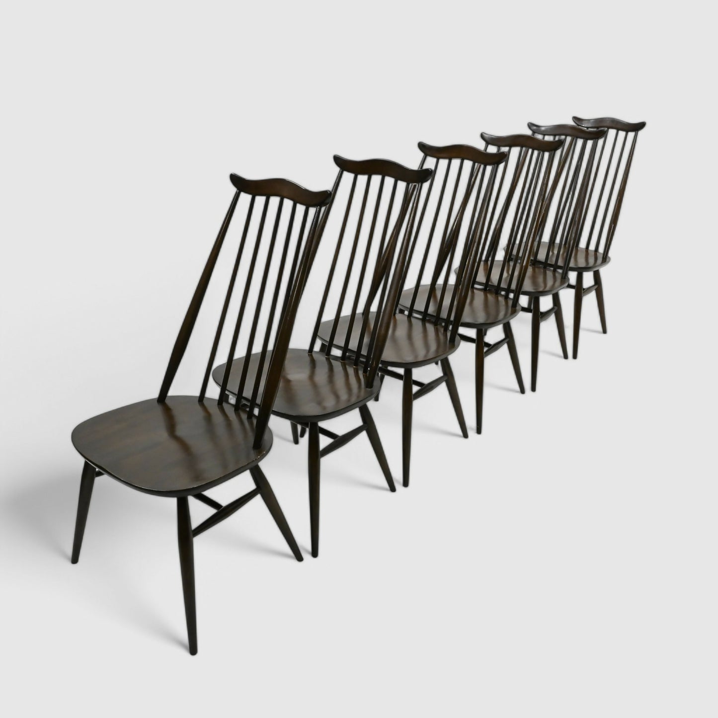 6 Ercol Number 369 Windsor Goldsmith Dining Chairs Dark Finish FREE UK Delivery. SBR10215/1803E