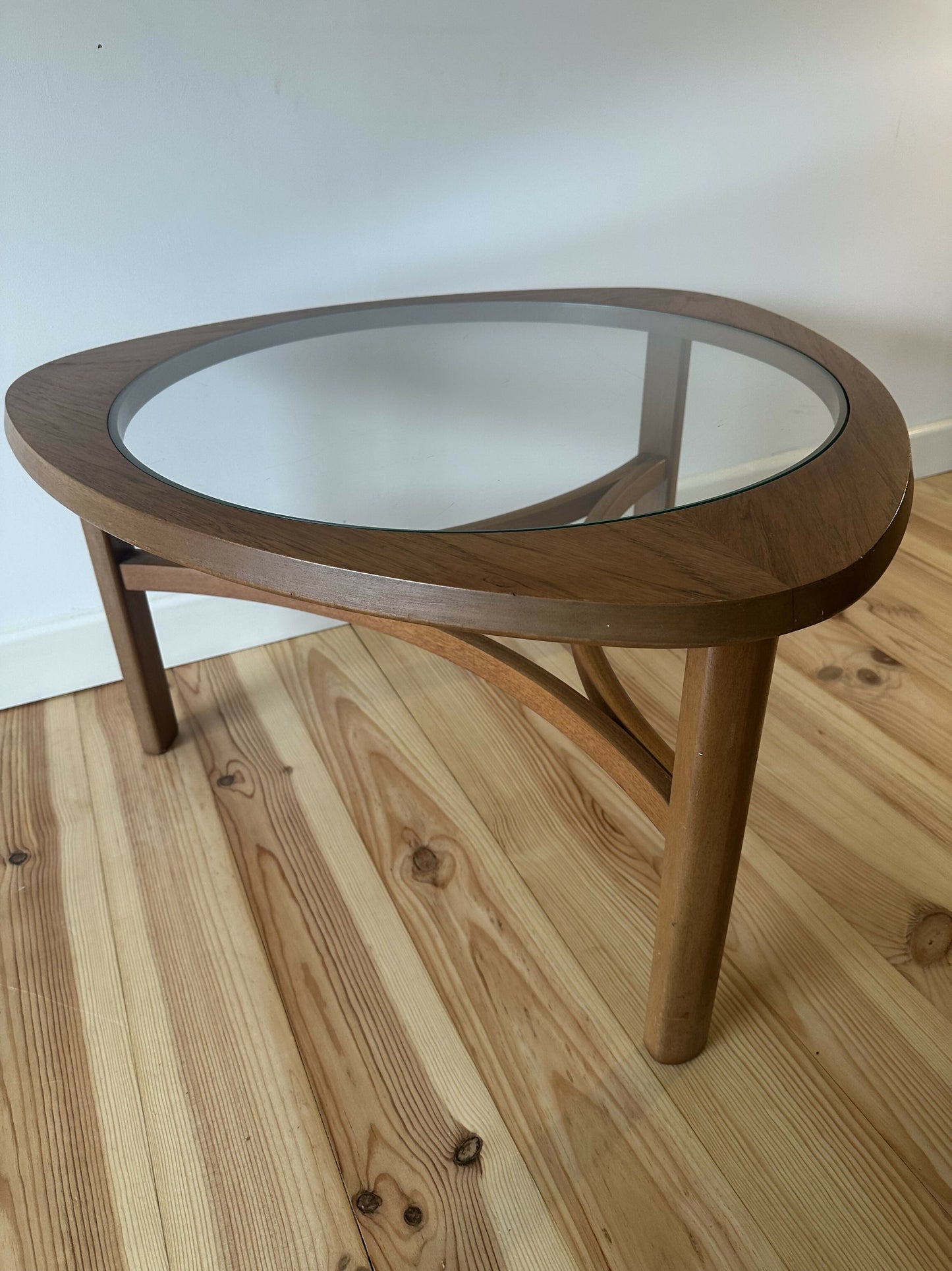 Mid Century Teak Astro Coffee Table Vintage Teak and Glass Table