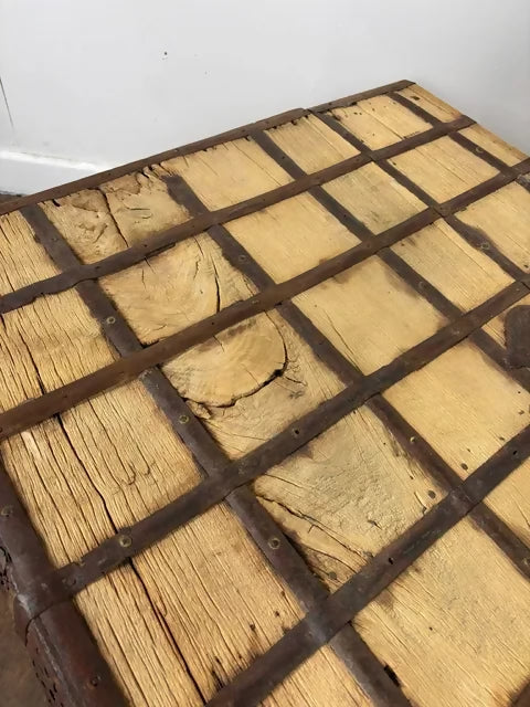 Very Large Bleached Rustic Indian Trunk / Coffee Table