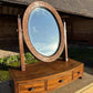 Antique Georgian Large Mahogany Tilting Oval Vanity Dressing Table Mirror