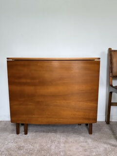 Mid Century Modern Teak Drop Leaf Dining Table Vintage Space Saving Gate Legs