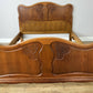 Bed Vintage French Louis XVI Oak Double Bed Frame Carved Headboard LOT 6381