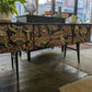 Midcentury Modern Charcoal Grey Sideboard: Animal Print TV Unit