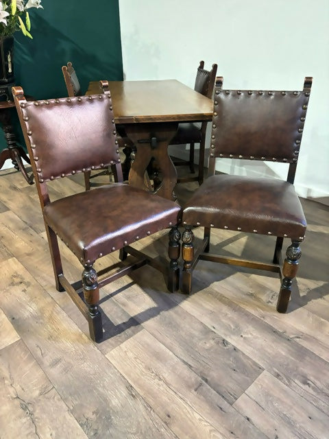 Vintage Refectory Dining Table With Six Chairs7