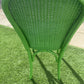 Lloyd loom eye popping apple green accent chair with matching velvety fabric