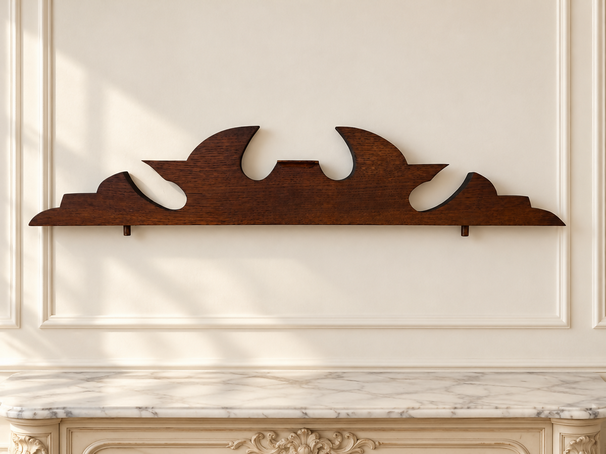 Pediment Antique French Style Oak Decorative Carved Furniture Mount LOT 6549