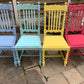 Hand Painted Multi Coloured Dining Chairs