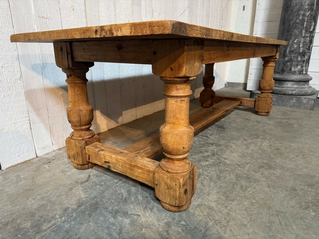 Characterful Larger Bleached Oak Farmhouse Dining Table