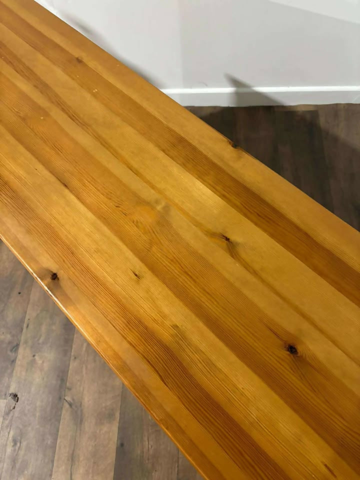 Contemporary Stripped Pine Three Door Cabinet