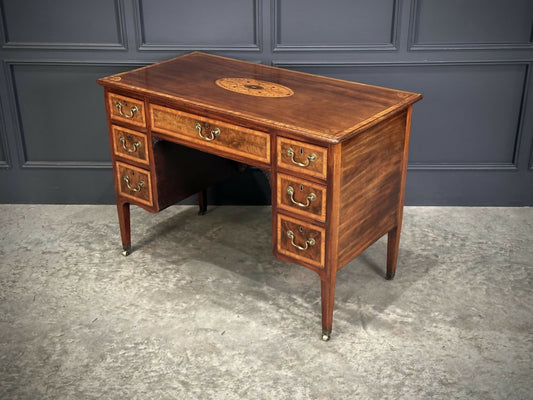 18th Century Marquetry Inlaid Mahogany Writing Desk