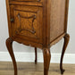 Bedside Table Antique French Marble Top Oak Cabinet Carved Cupboard LOT 6394