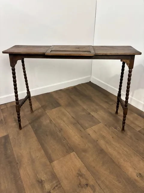 Vintage Oak Bobbin Turned Reading Table