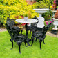 Victorian Cast Iron and Polished Marble Table Patio Set Garden Furniture