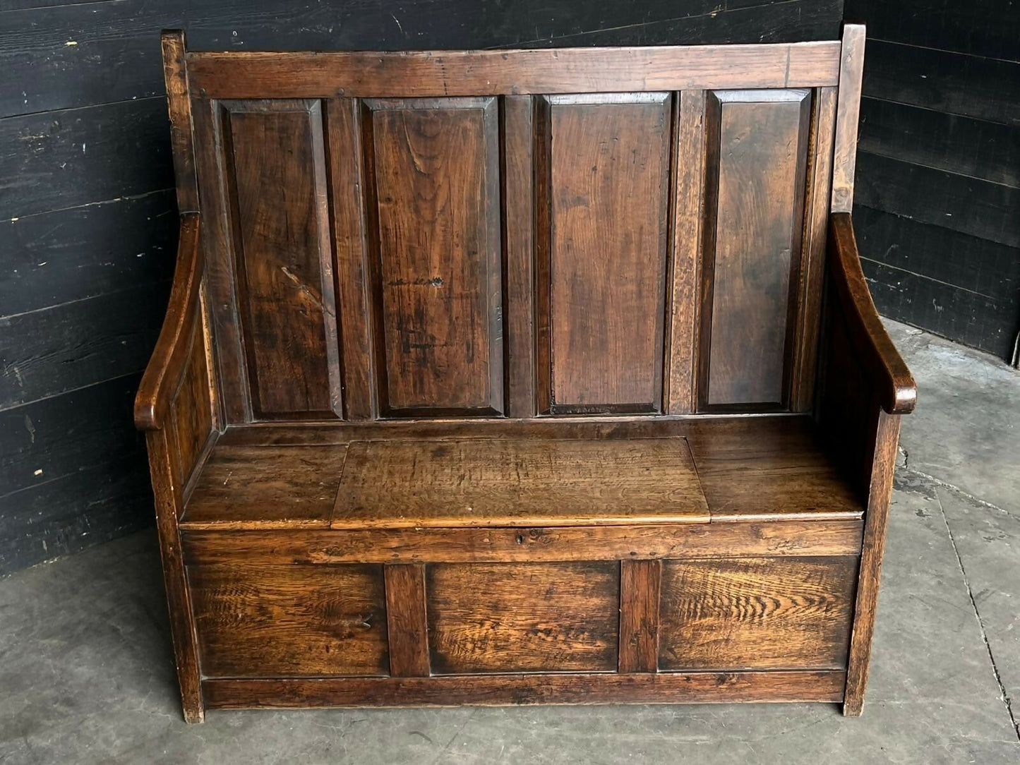 Antique Country Oak Bench, 1700s