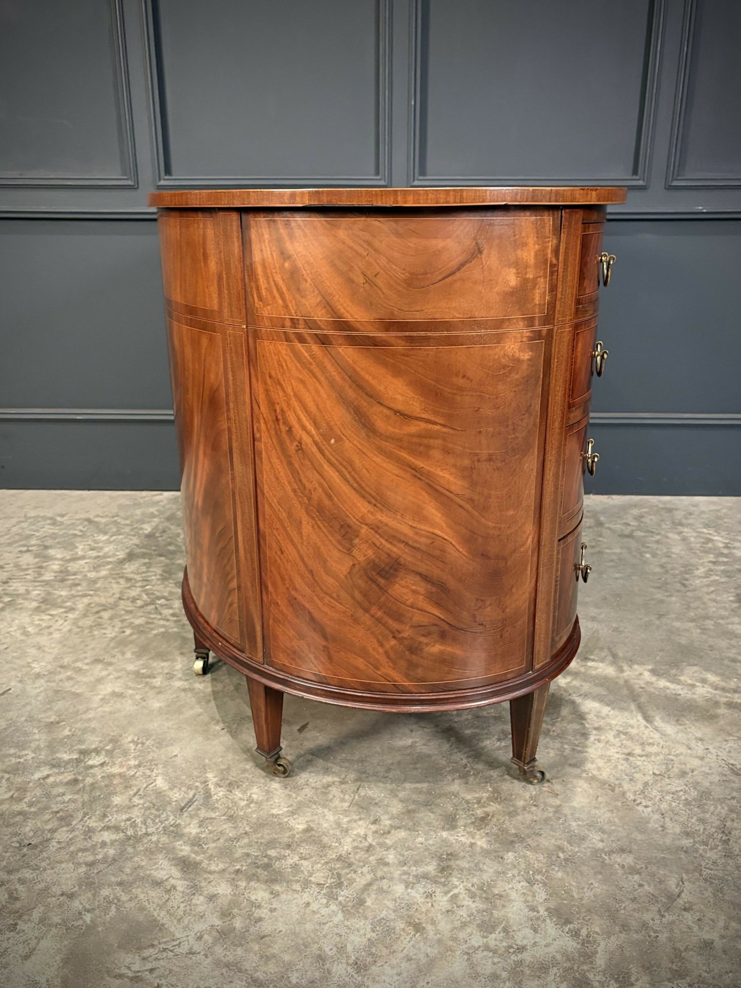 Edwardian Mahogany Vintage Kidney Shaped Desk