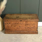 Antique Pine Trunk Box - Toy Chest - Hall Storage - Blanket Box Painted Ship