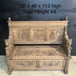 French Carved Oak Tavern Scene Bench