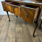 Vintage Walnut Veneered Triptych Mirror Dressing Table