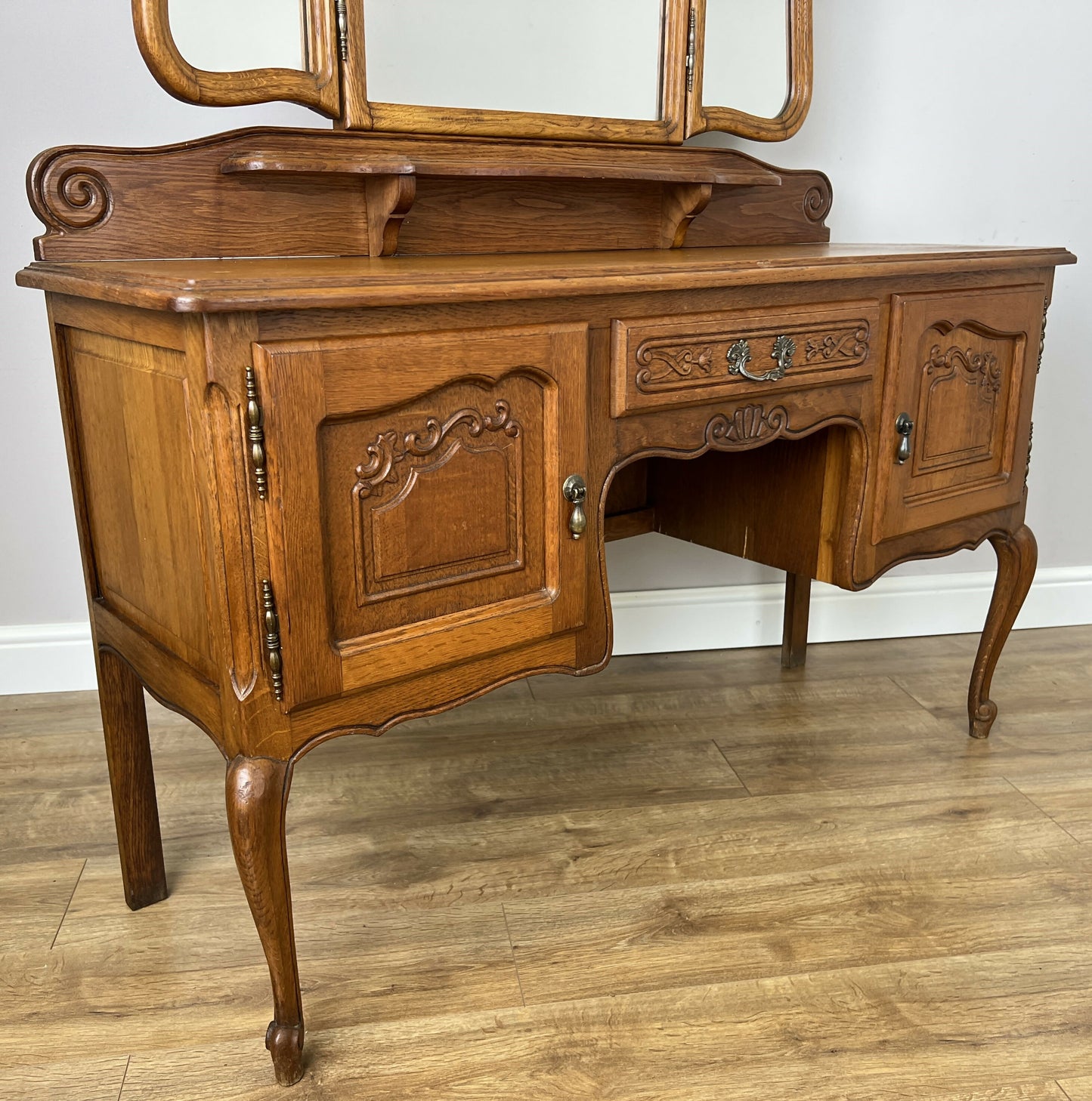 Dressing Table with Mirror Vintage French Louis Vanity Table Makeup LOT 6341