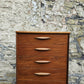 Austinsuite Chest of Drawers: Mid-Century Modern Tallboy Cabinet Teak Six Drawer