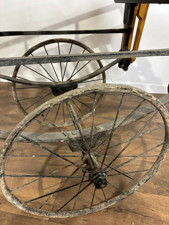 Victorian Wooden & Cast Iron Coffin Cart