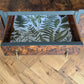 Vintage Art Deco dark green Walnut Burr Wood Desk Writing Table