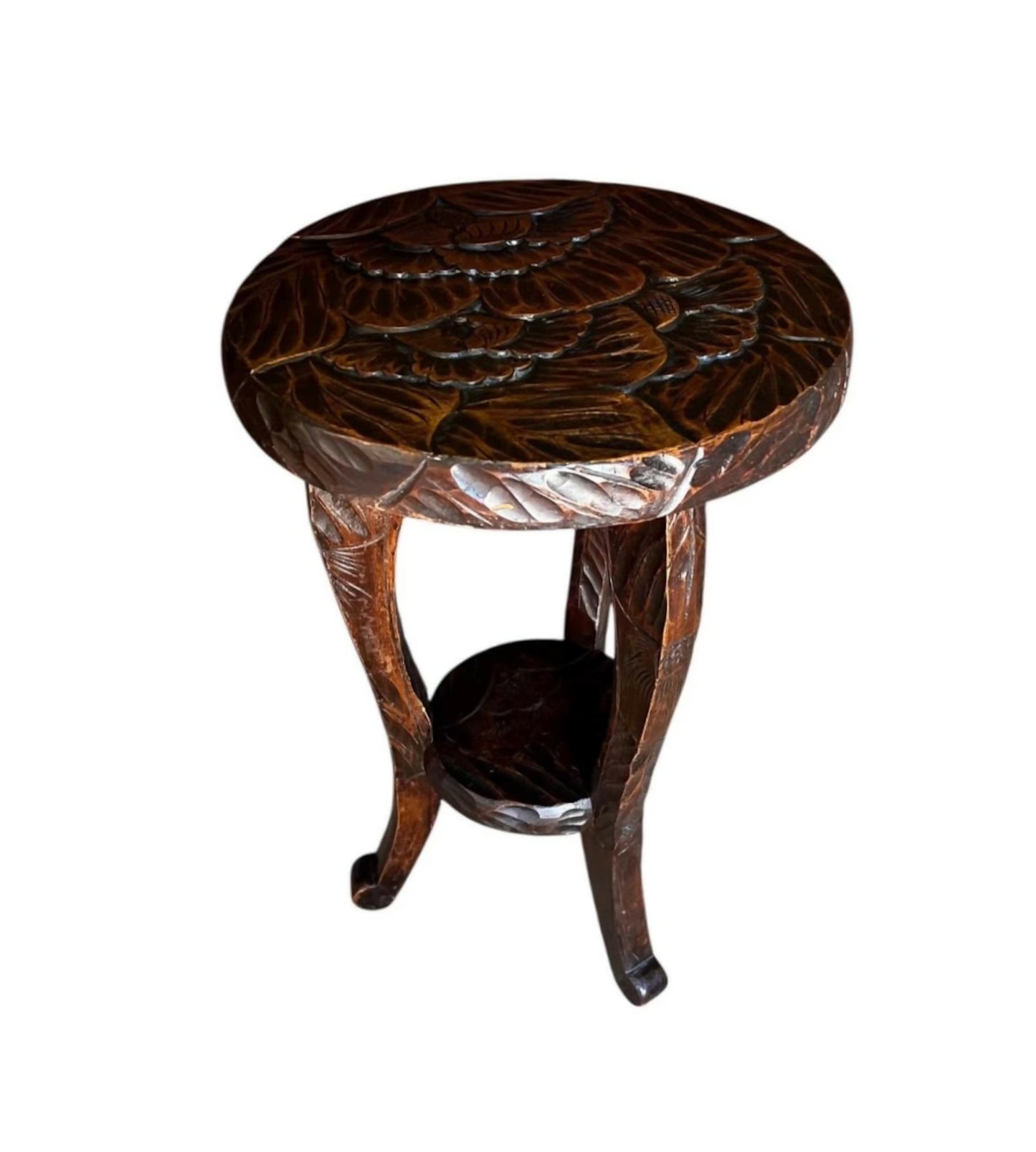 Liberty & Co. Antique Hand-Carved Side Table