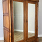 Wardrobe Antique French Style Oak Mirrored Two Door Carved Armoire LOT 6544
