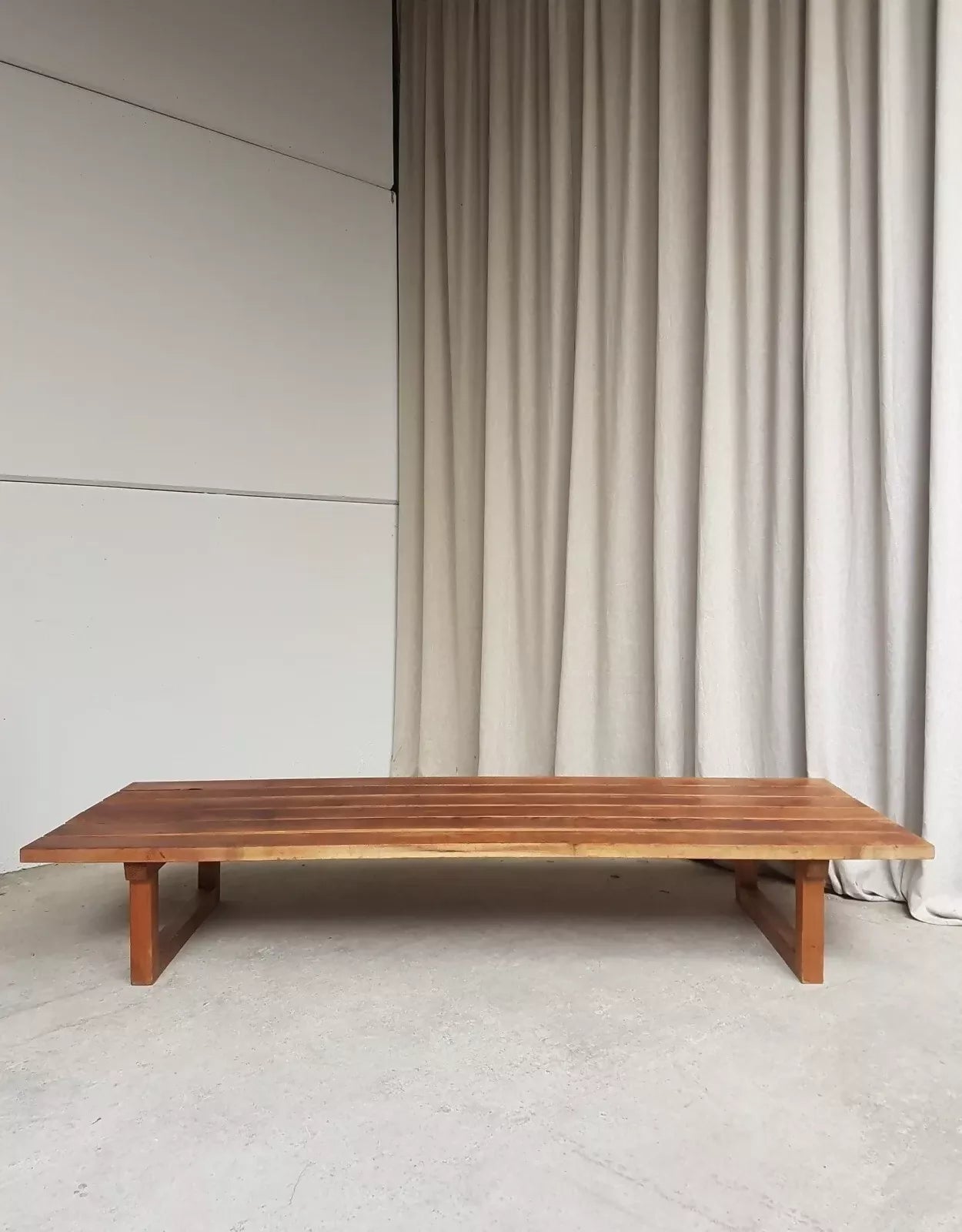 Vintage Mid Century Danish Pine Slatted Bench Seat Coffee Table Scandi Retro R477
