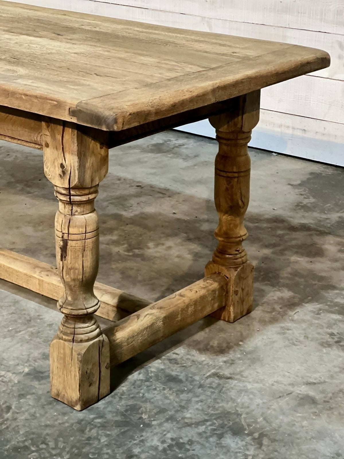 Quality Bleached Oak Farmhouse Dining Table