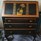 THE AFRICAN ASPECTS UPCYCLED - ONE-OFF FURNITURE ART “Echoes of Her” black, gold and copper bureau