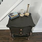 French Side Table Console Table Nightsta in Chocolate Colour with Copper Accents