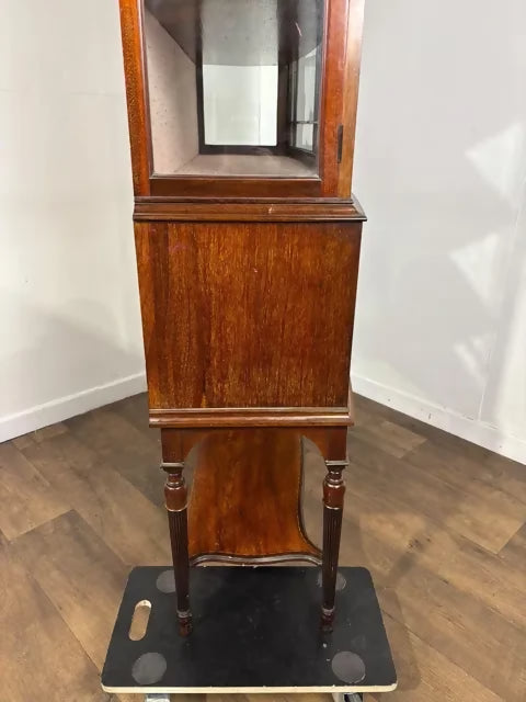Large Edwardian Inlaid Walnut Bow Front Display Cabinet
