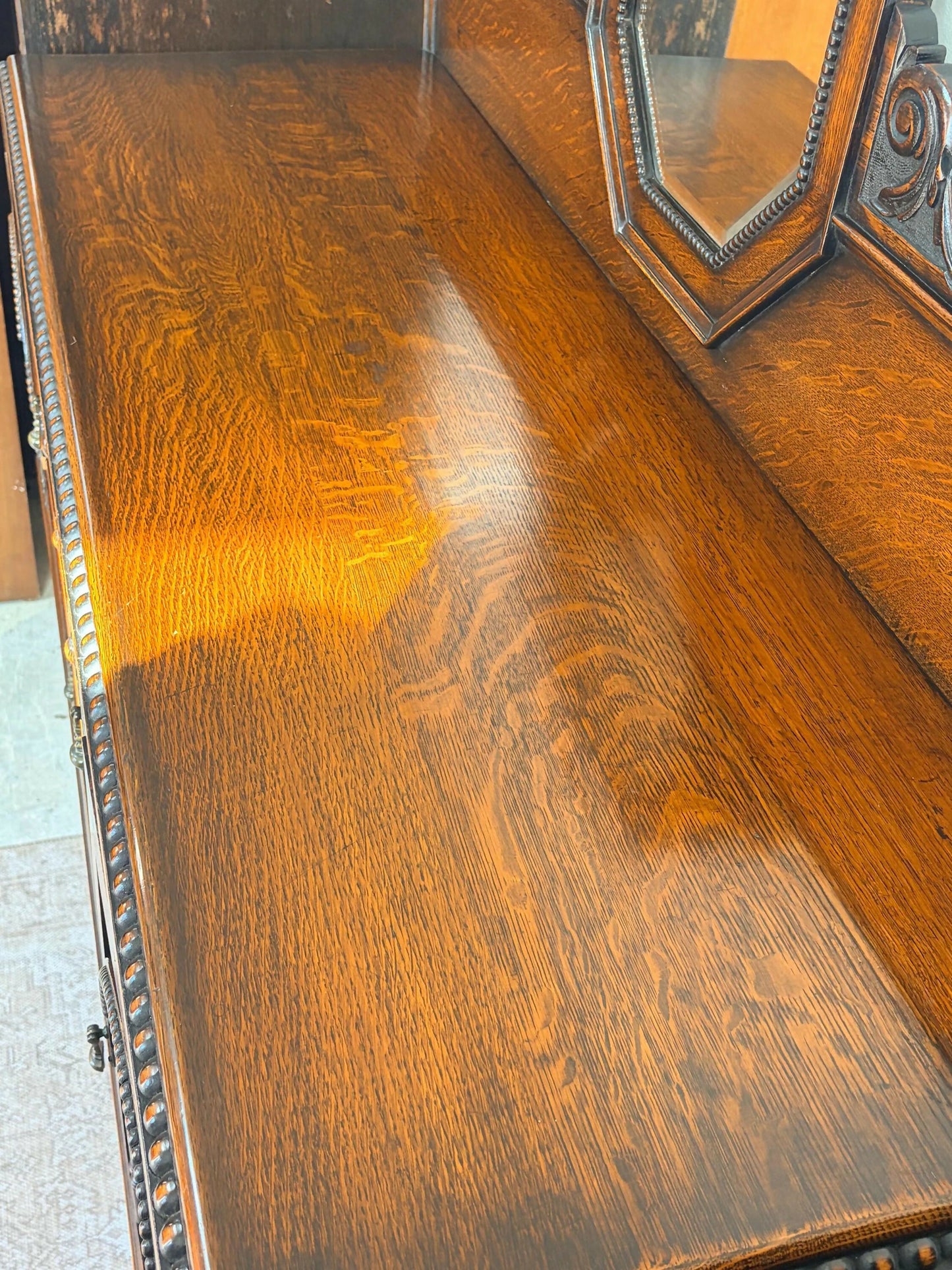 Mid century retro vintage oak sideboard barley twist