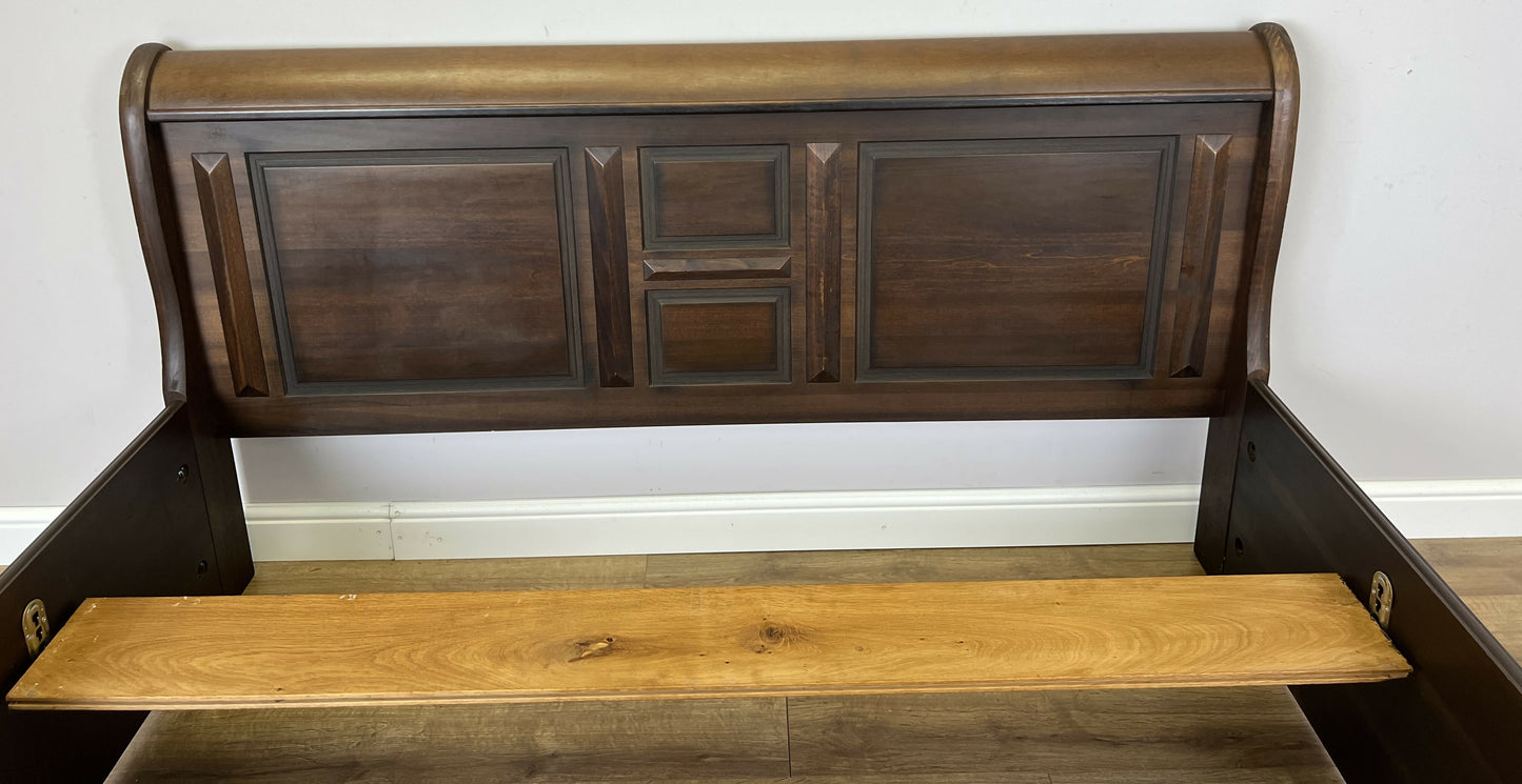 Bed Vintage French Super King Size Sleigh Bed Frame 180x200cm Headboard LOT 6409