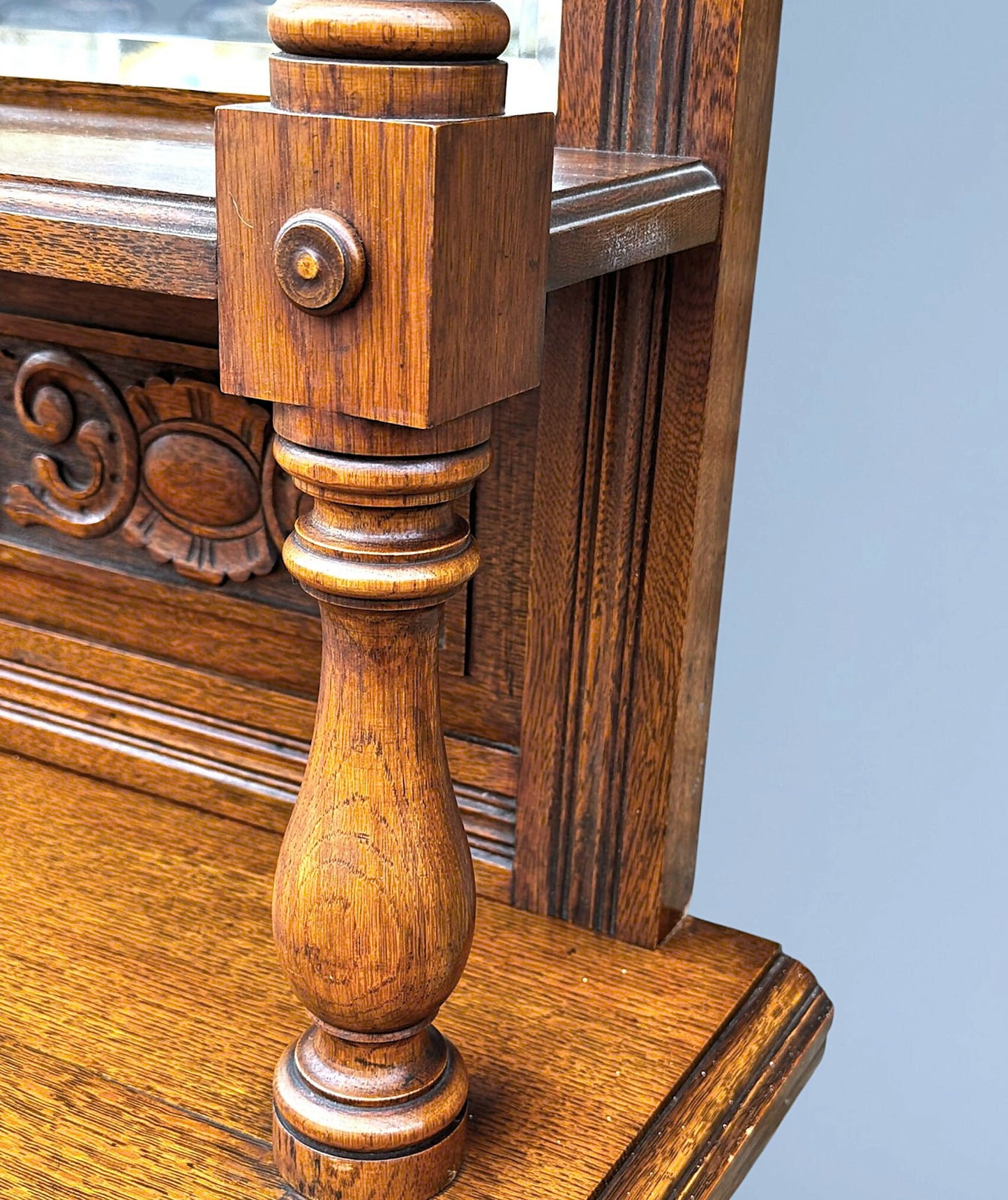 Edwardian Oak Mirror Back Sideboard