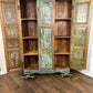 Large Vintage Rustic Indian Triple Door Cupboard in Distressed Blue