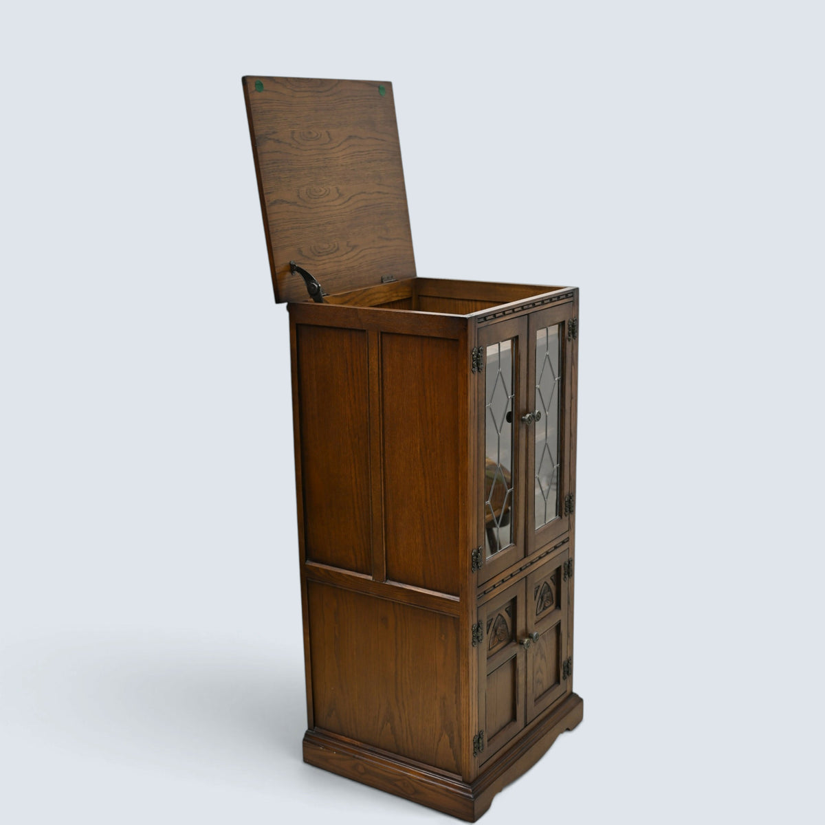 Old Charm Hi Fi/Record Cabinet 3 Adjustable Shelves Light Oak FREE UK Delivery*