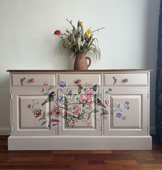 Upcycled Floral Sideboard