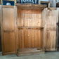 Antique Early Victorian Pine Narrow Hall Housekeeper Cloak Storage Cupboard, c 1830