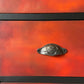 Tall chest of drawers, orange, red black