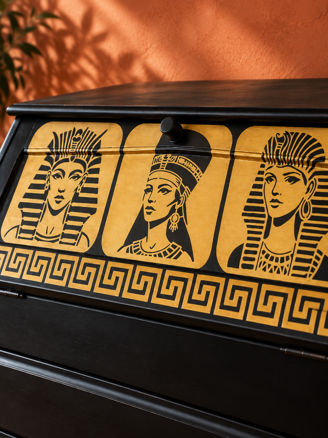 THE AFRICAN ASPECTS UPCYCLED - ONE-OFF FURNITURE ART - The Golden Dynasty Statement writing bureau
