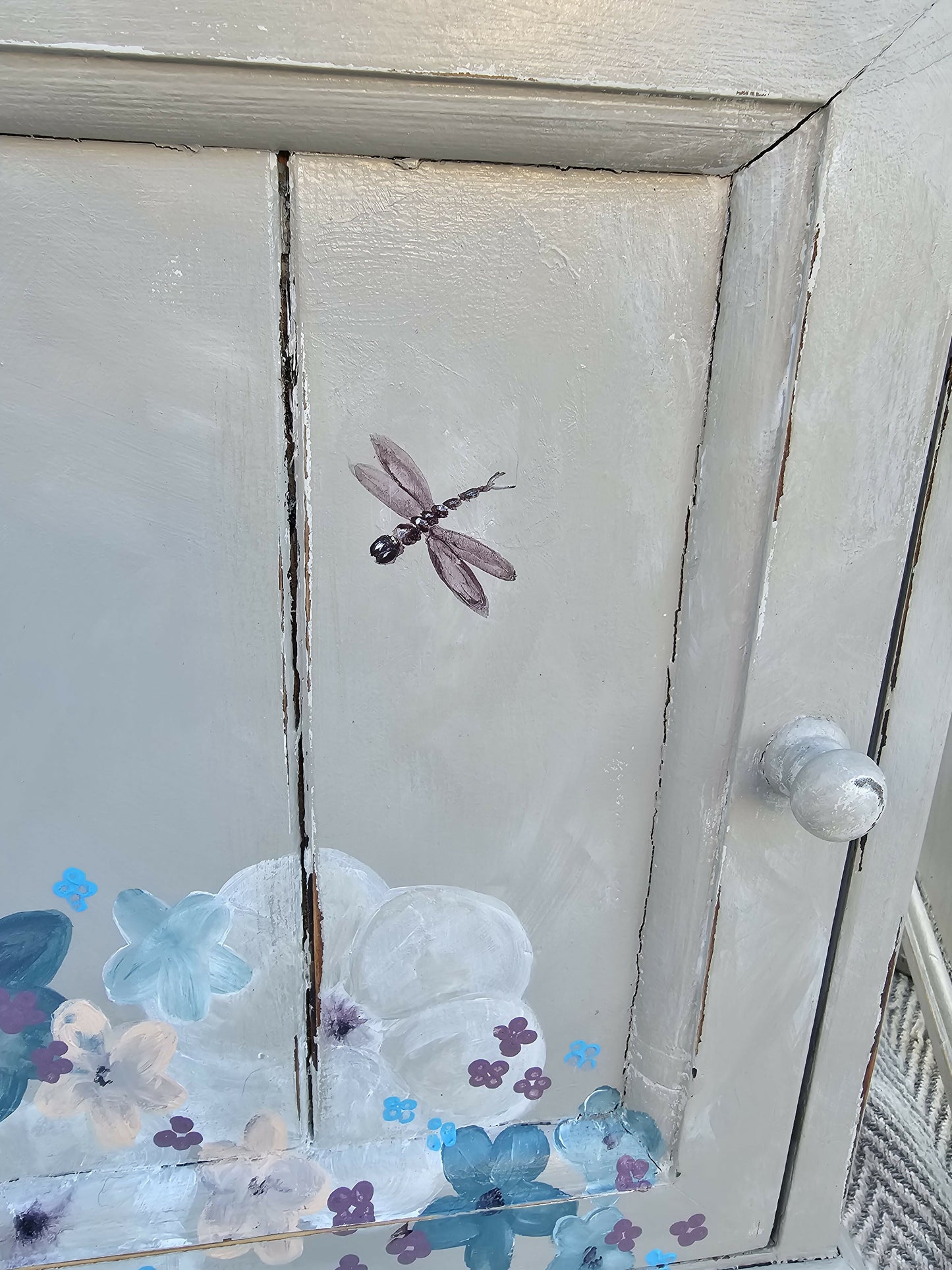 Hand Painted Pine Bedside Cabinets